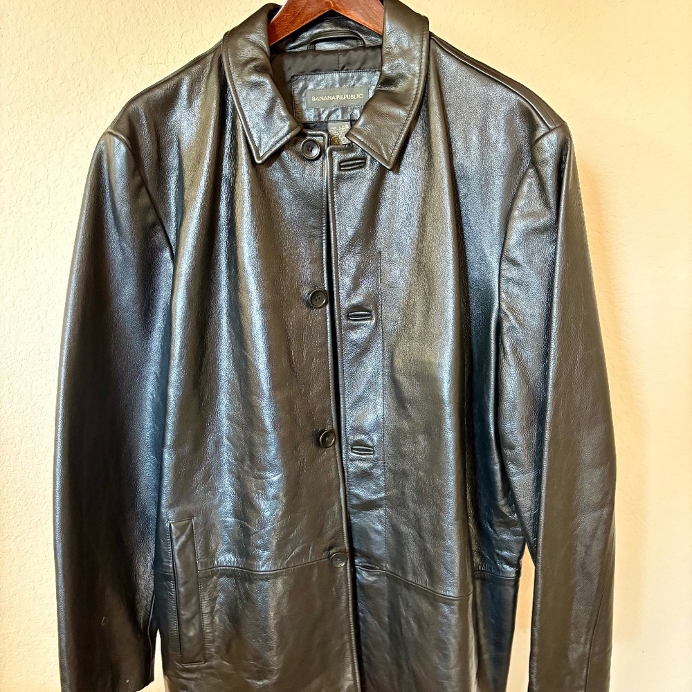 Vintage Banana Republic 100% Genuine Leather Jacket size Large